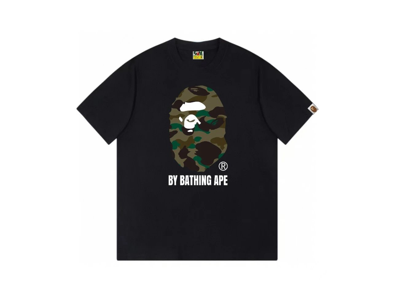 Bape camouflage style black T-shirt