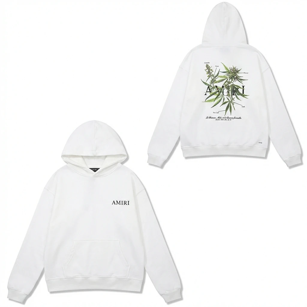 AMIRI White Hoodie with Floral Print Style