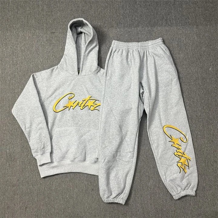 Stussy Light Gray Tracksuit Set Minimal Look Logo