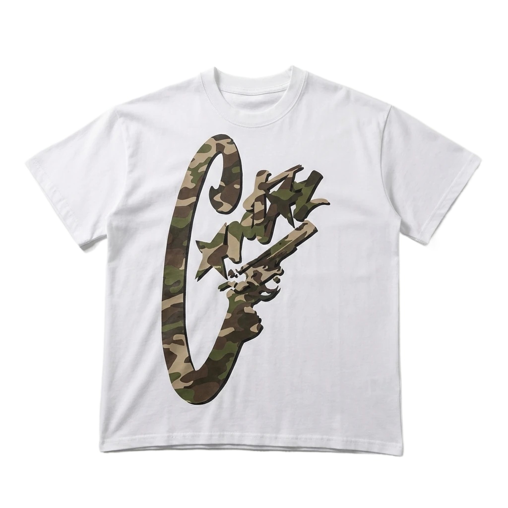 Corteiz camouflage print style white T-shirt