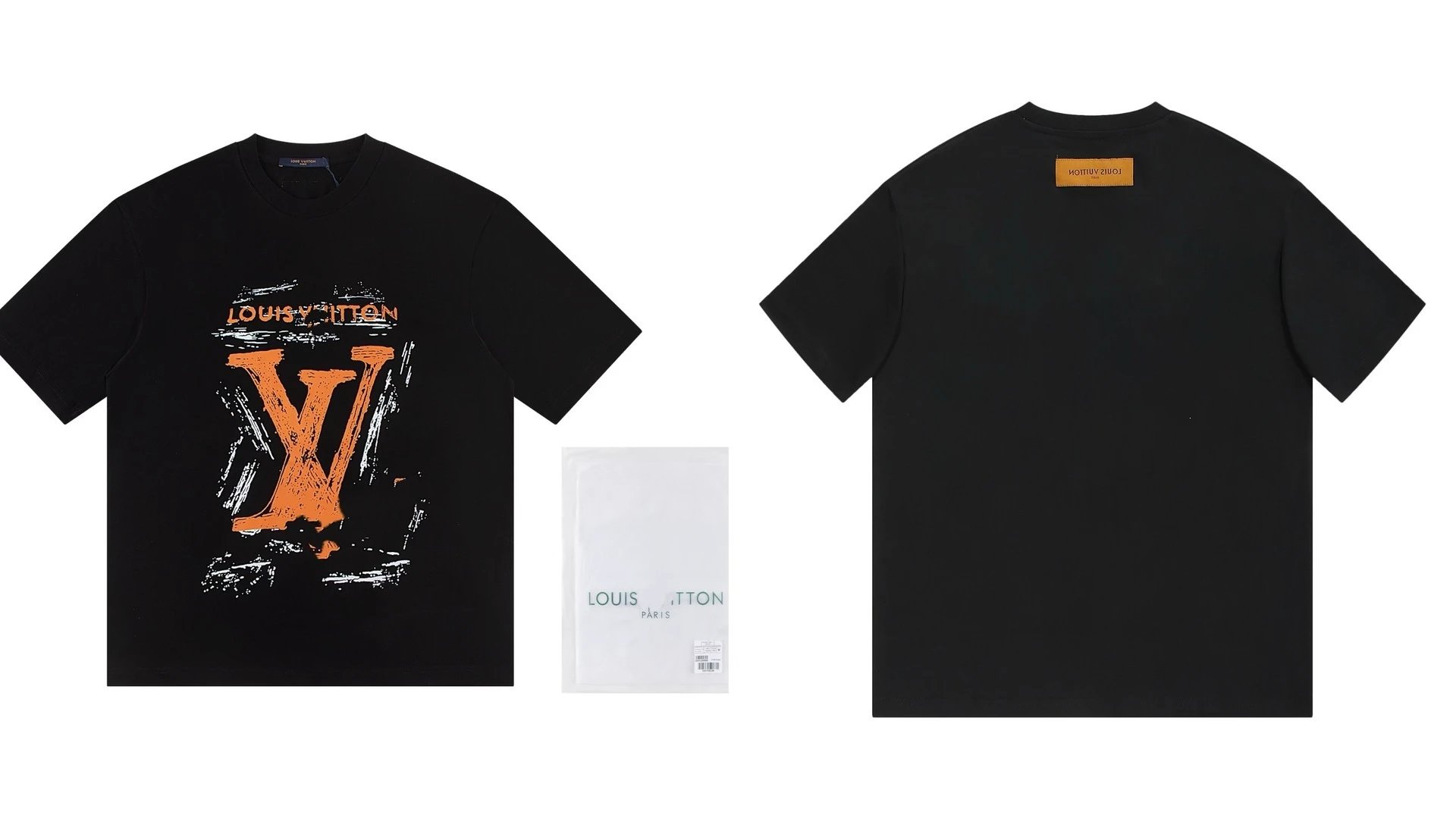 Louis Vuitton Graffiti Street Style Black Short-sleeve T-shirt