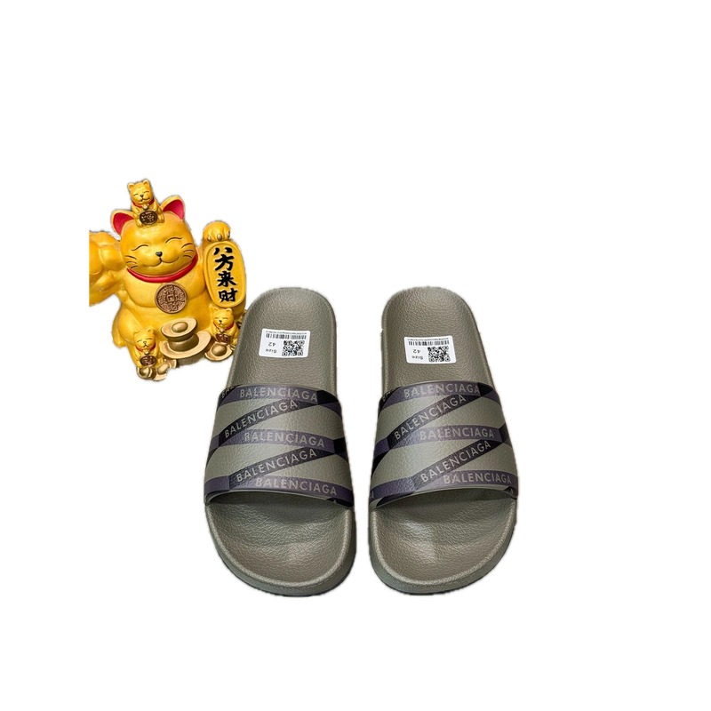 Balenciaga All-over Print Trendy Cool Grey Slide Slipper