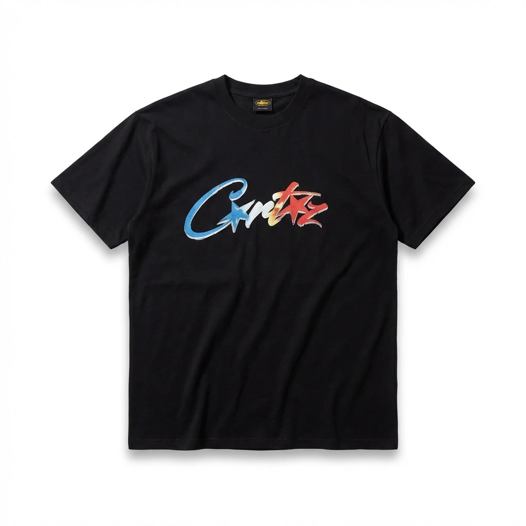 Corteiz Printed Trendy Black T-shirt