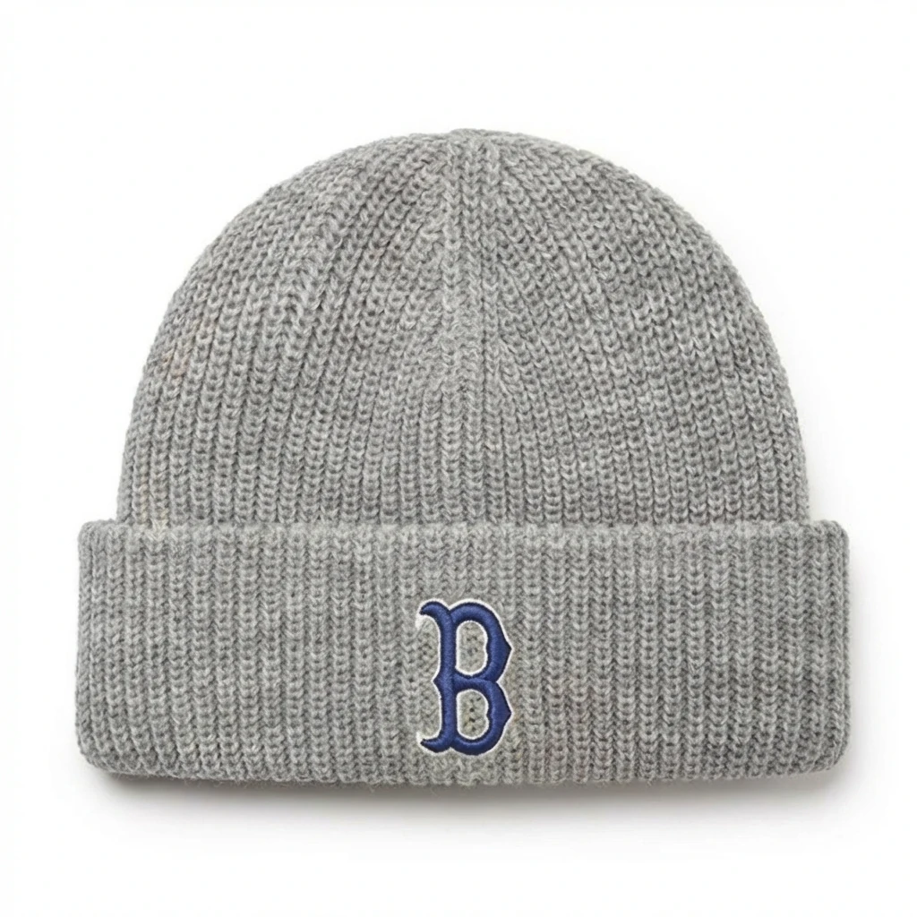 MLB letter trendy brand grey woolen hat