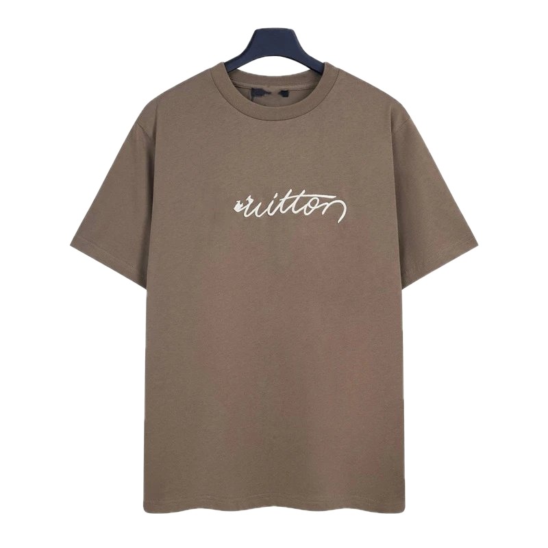 Louis Vuitton Signature Minimalist Khaki Short-sleeve T-Shirt