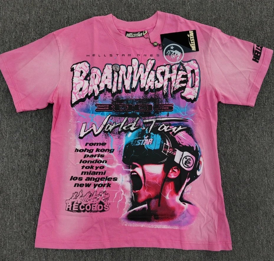 Hellstar Brainwashing Tour Vintage Pink T-Shirt