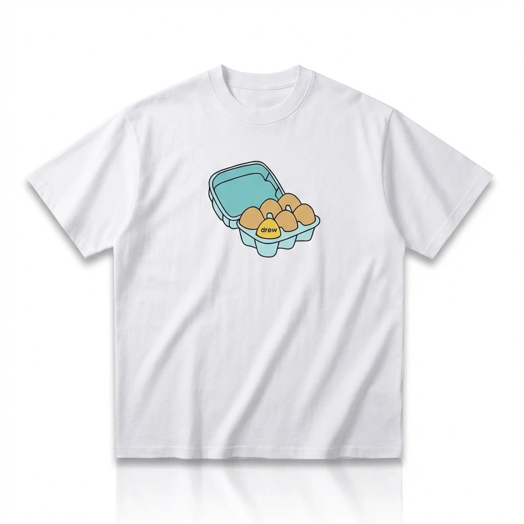 DREW Egg Series Simple White T-shirt