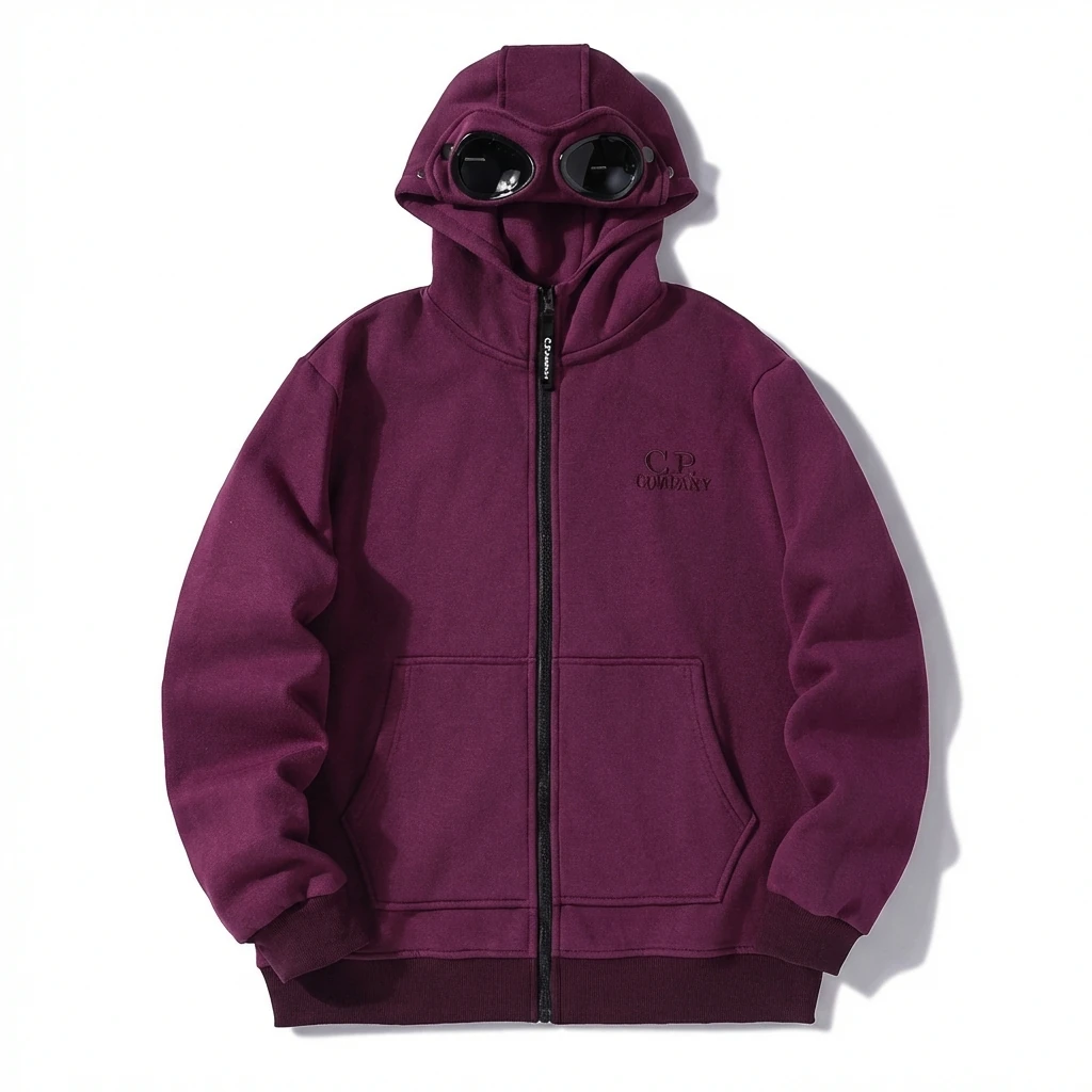 C.P. trendy and cool style burgundy hoodie