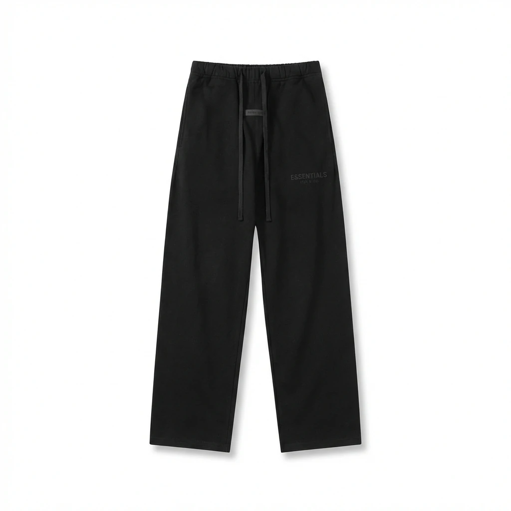 ESSENTIALS minimalist style black long trousers