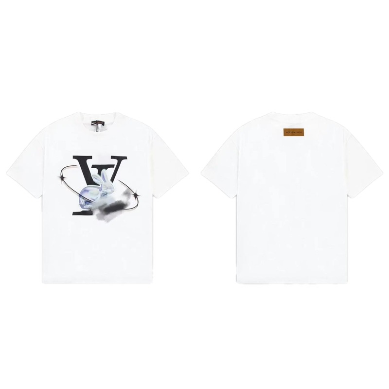 Louis Vuitton Trendy White T-Shirt with Rabbit Print