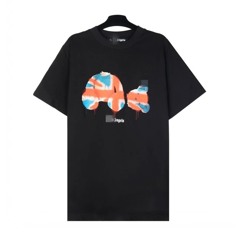 Palm Angels Daily Bear graphic T-shirt White Colorful Bear for City Outfits