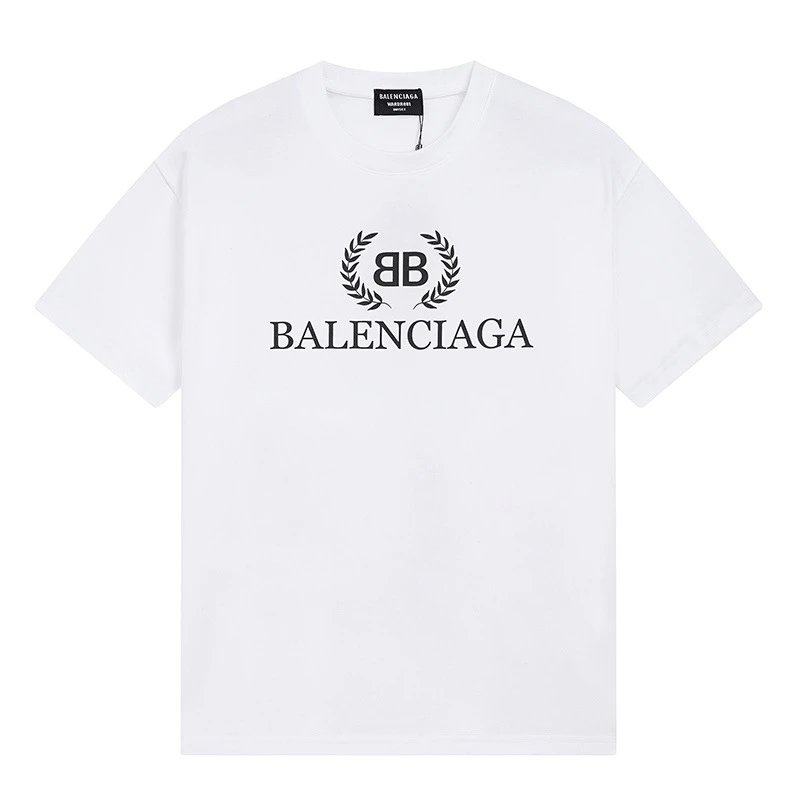 Balenciaga Printed Simple White T-shirt