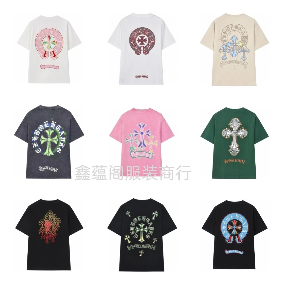Chrome Hearts Cross Street Style Multi-color Short-sleeve T-shirt