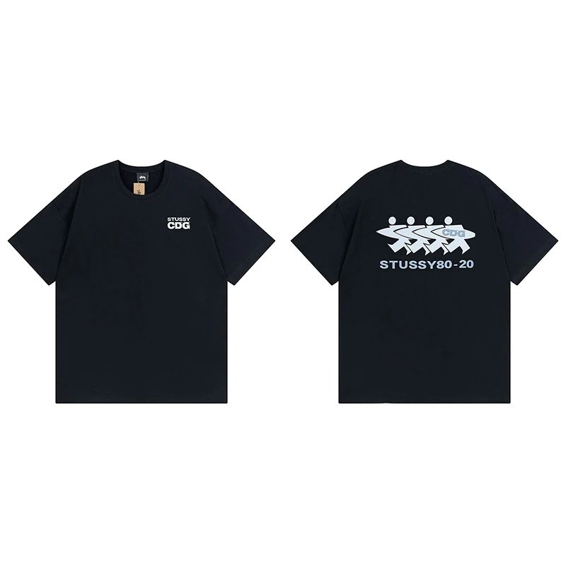 Stussy Black Spider Graphic T-Shirt Modern Fit Logo