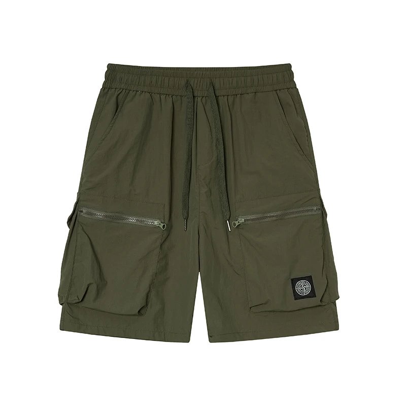Stone Island Classic Technical Workwear Style Army Green Shorts