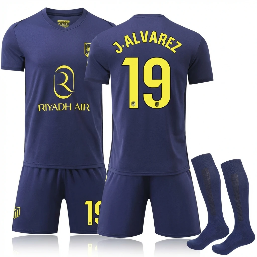 Atletico Madrid No. 19 dark blue football jersey