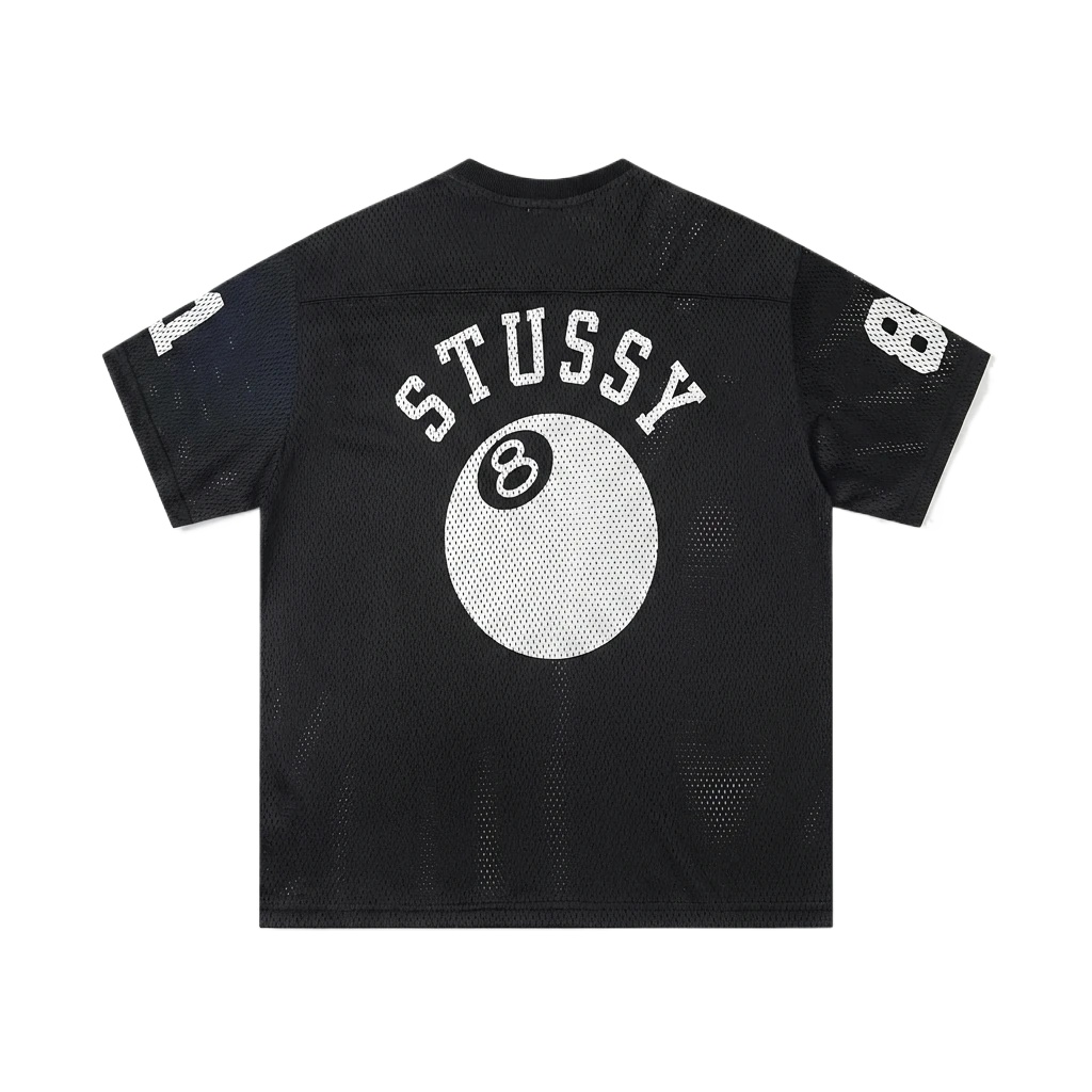 Stussy No.8 Ball Retro Style Black T-shirt
