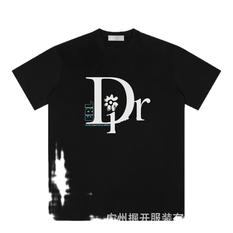 Dior x ERL Co-branded Trendy Style Black T-Shirt