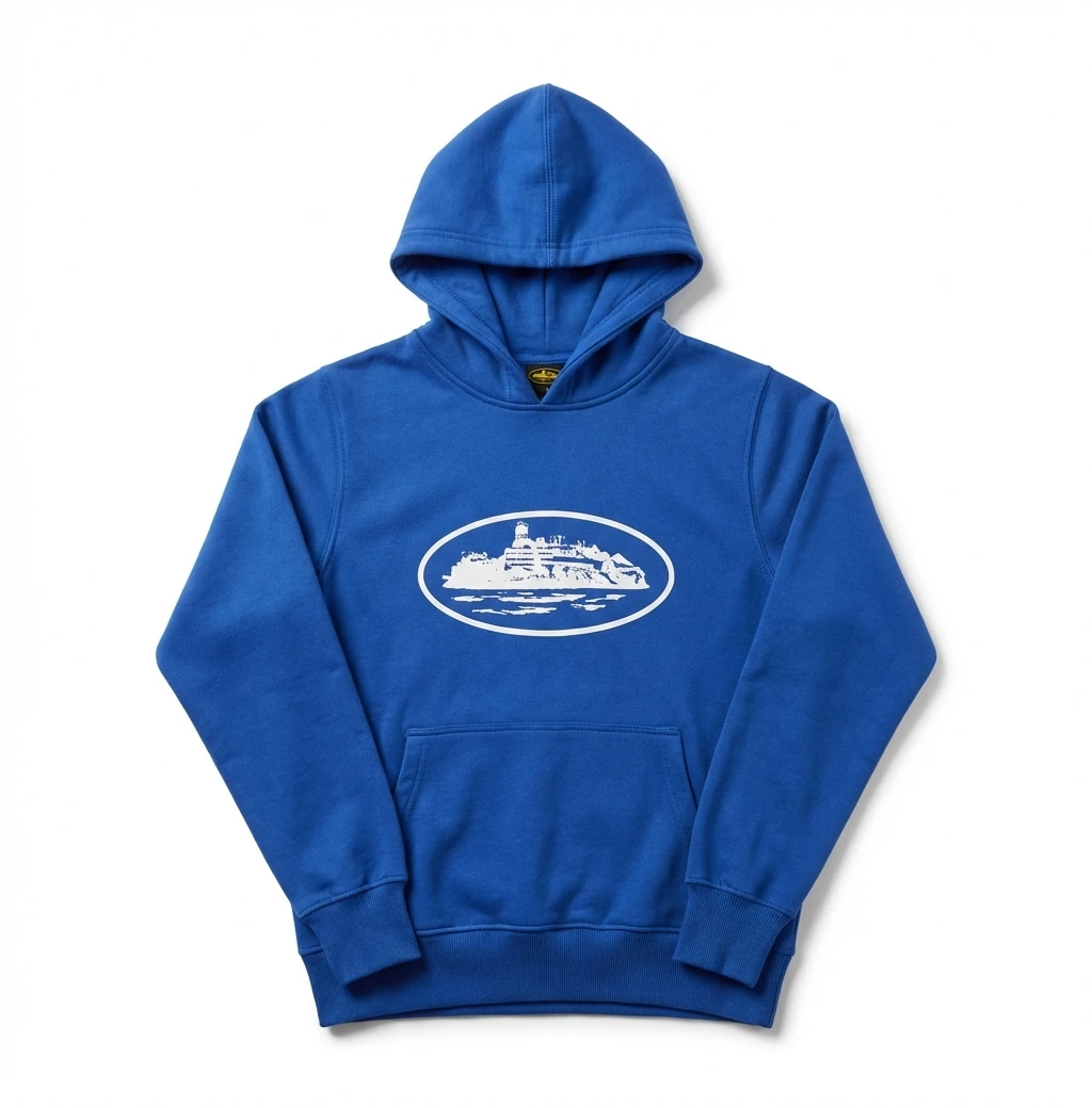 Corteiz Boat Logo Trendy Blue Sweatshirt