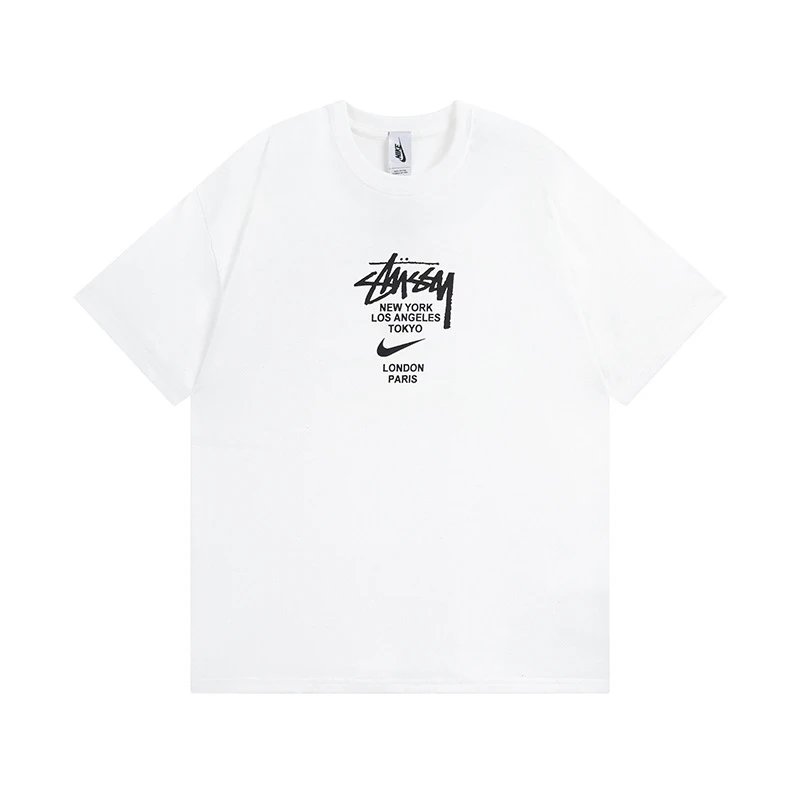 Stussy White Spider Graphic T-Shirt Airport Outfit Logo
