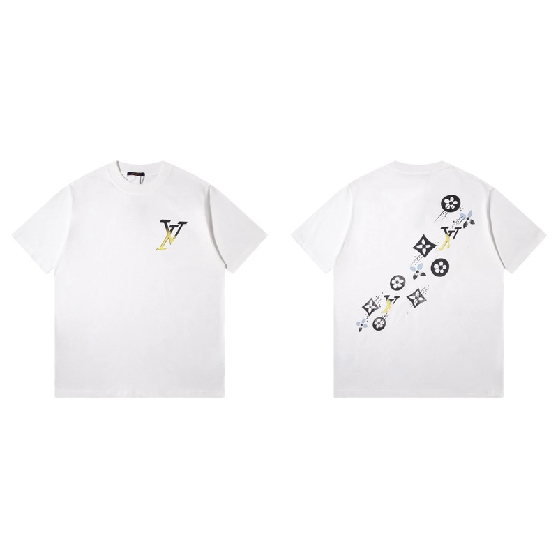 Louis Vuitton Monogram Trendy Style White T-Shirt
