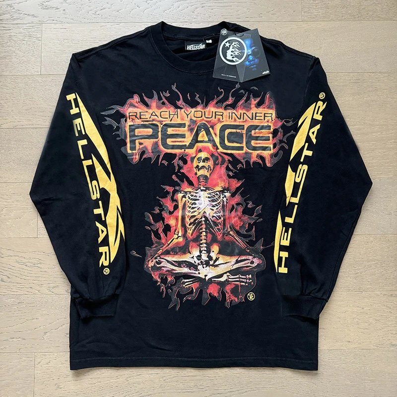 Hellstar Flame Skull Style Black T-shirt