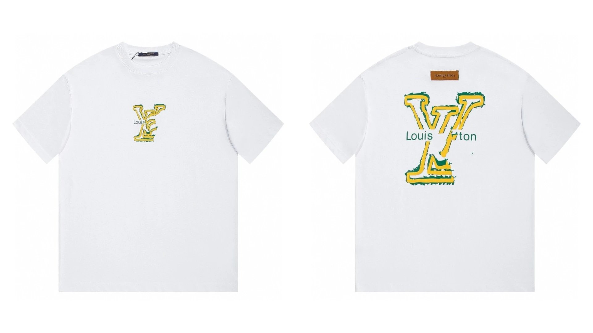 Louis Vuitton Graffiti Print Trendy Style White T-shirt