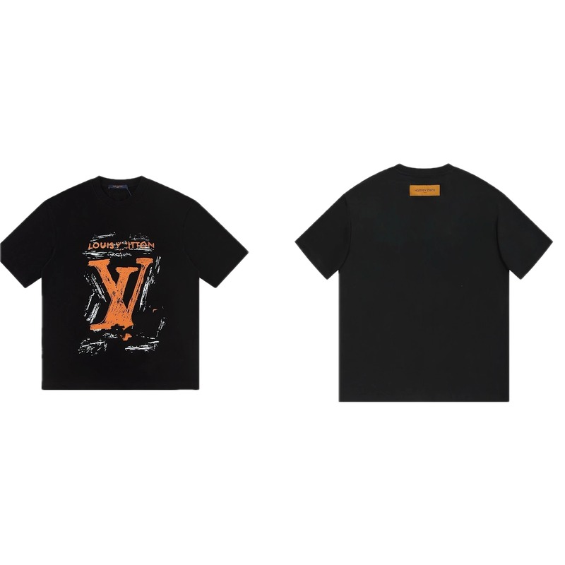 Louis Vuitton Graffiti Street Style Black Short-sleeve T-shirt
