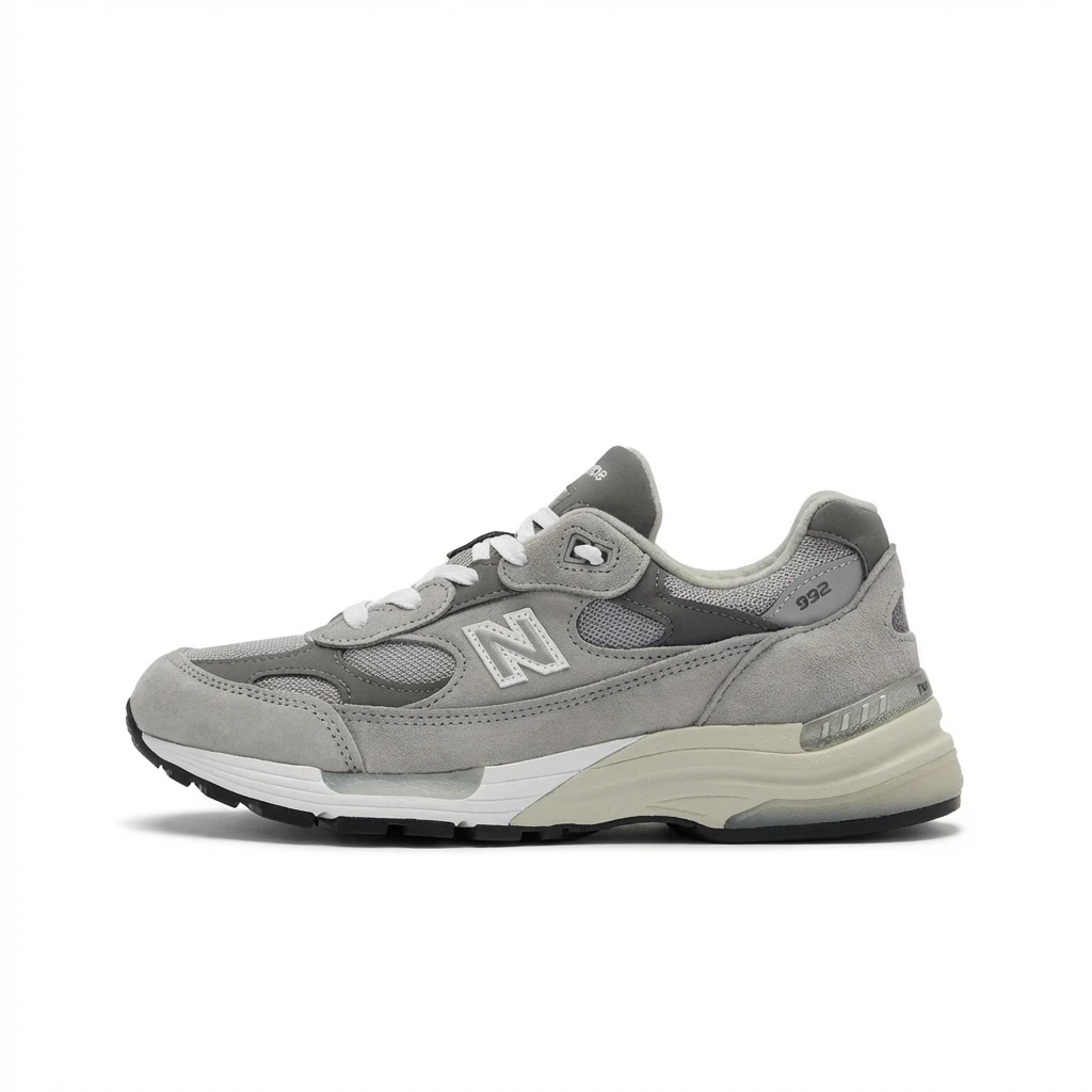 New Balance 992 retro-style grey shoes