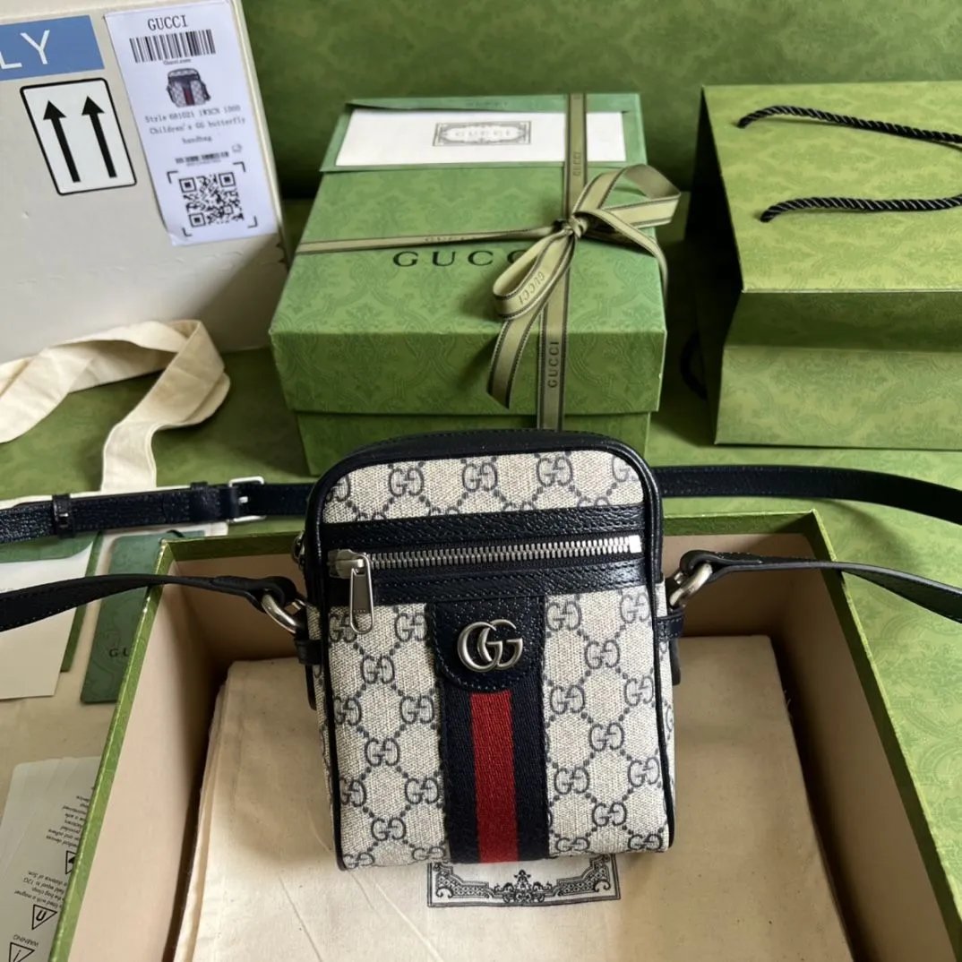Gucci Vertical crossbody bag Beige GG Canvas Mini
