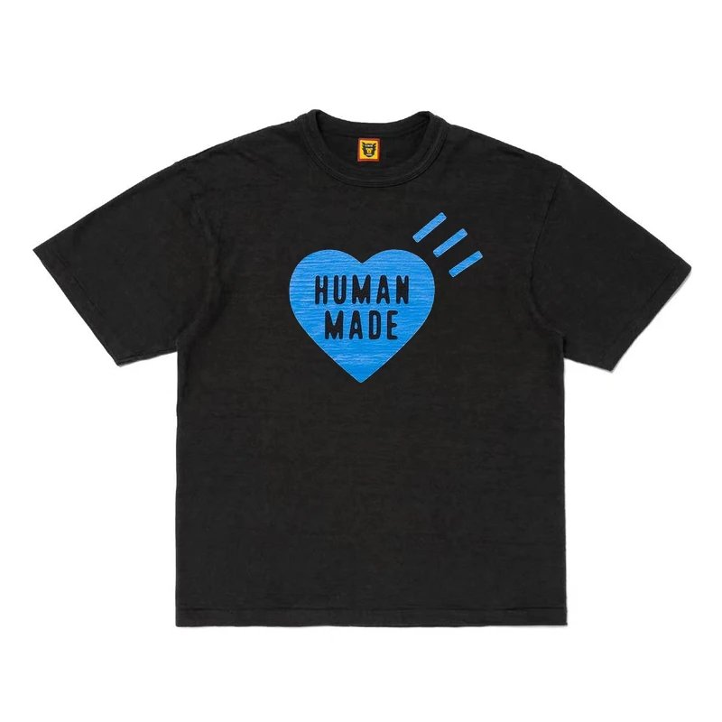 Human Made Casual Heart logo T-shirt Black Green Human for Streetwear Looks