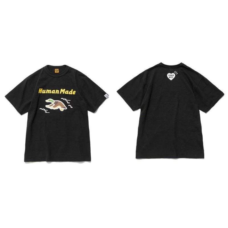 Human Made Gift Ready Heart logo T-shirt Black Green Human with Fresh Pattern