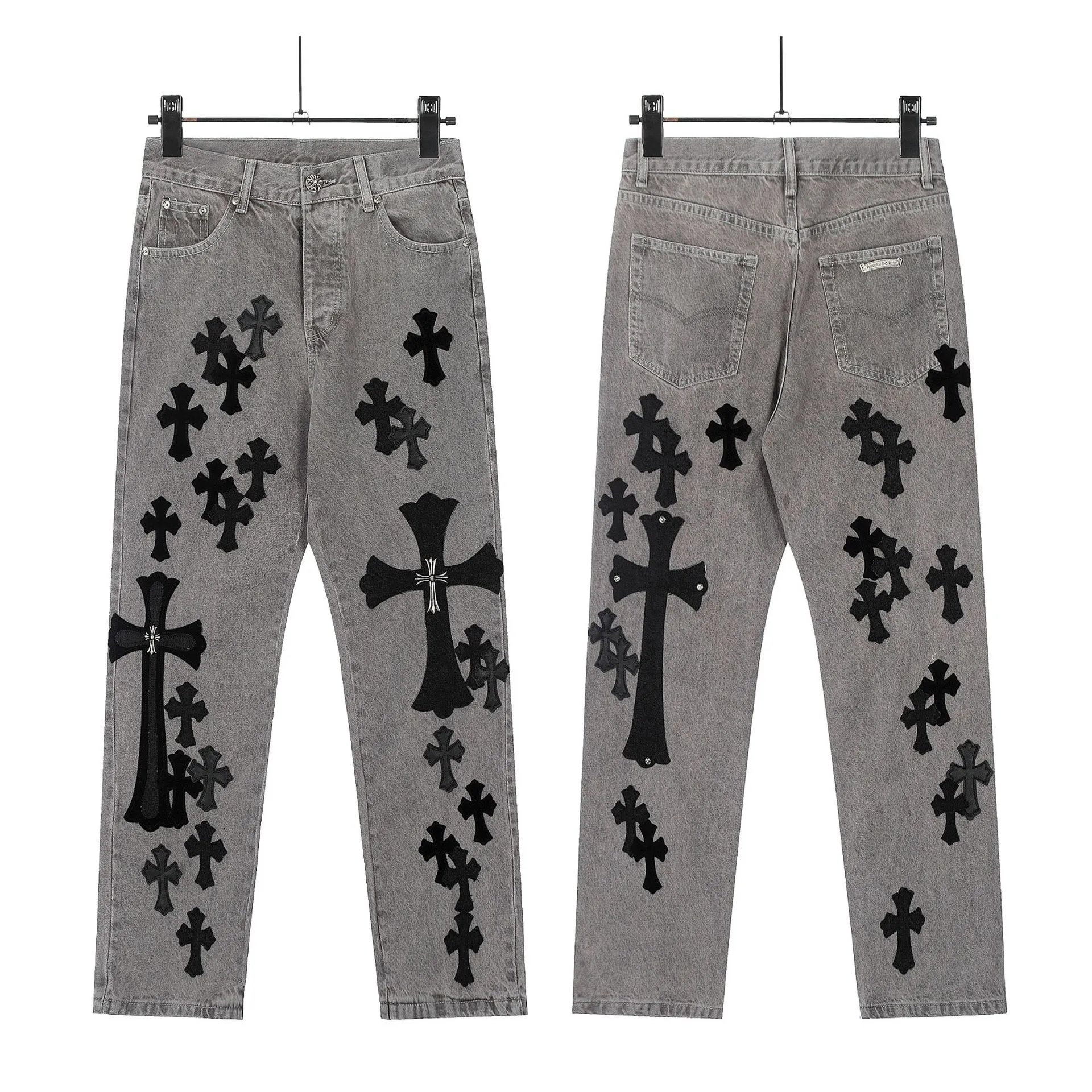 Chrome Hearts Compact Graphic jeans Light Denim Jeans for Smart Casual Looks