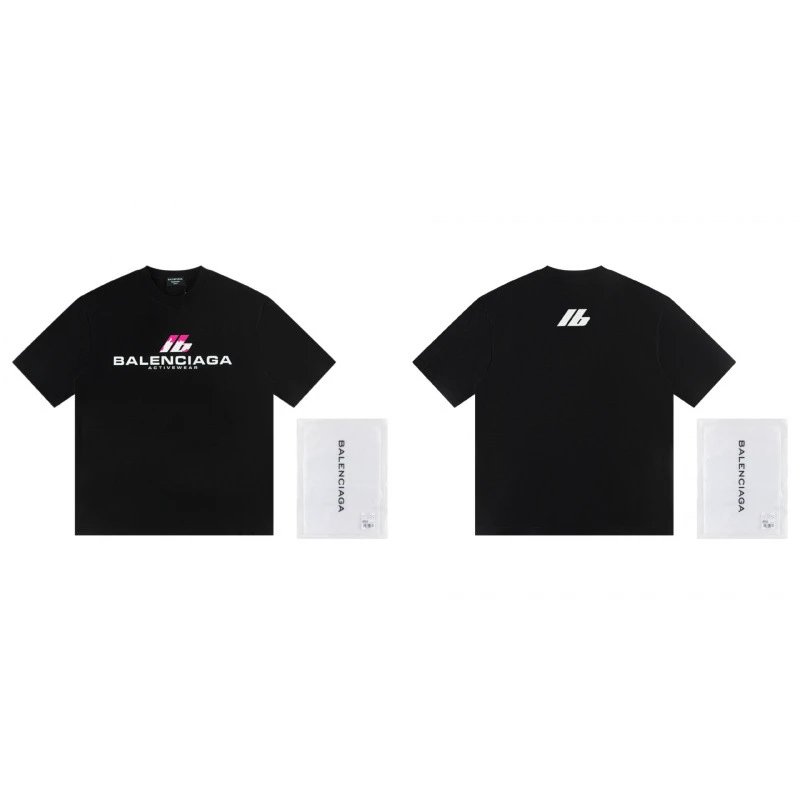 Balenciaga Sport Collection Edgy Cool Style Black Short-sleeve T-shirt