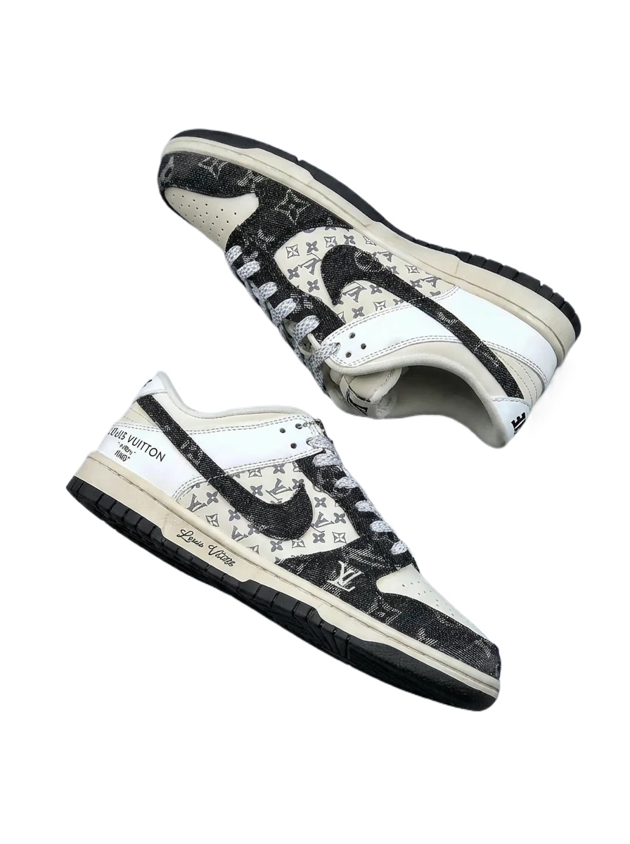 Black and White Trendy Shoes of Nike LV Co-branded Style