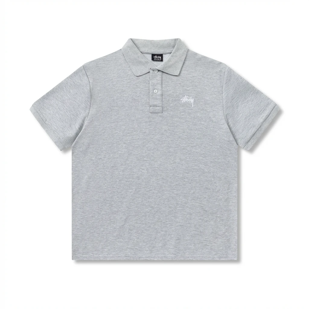 Stussy basic grey Polo shirt