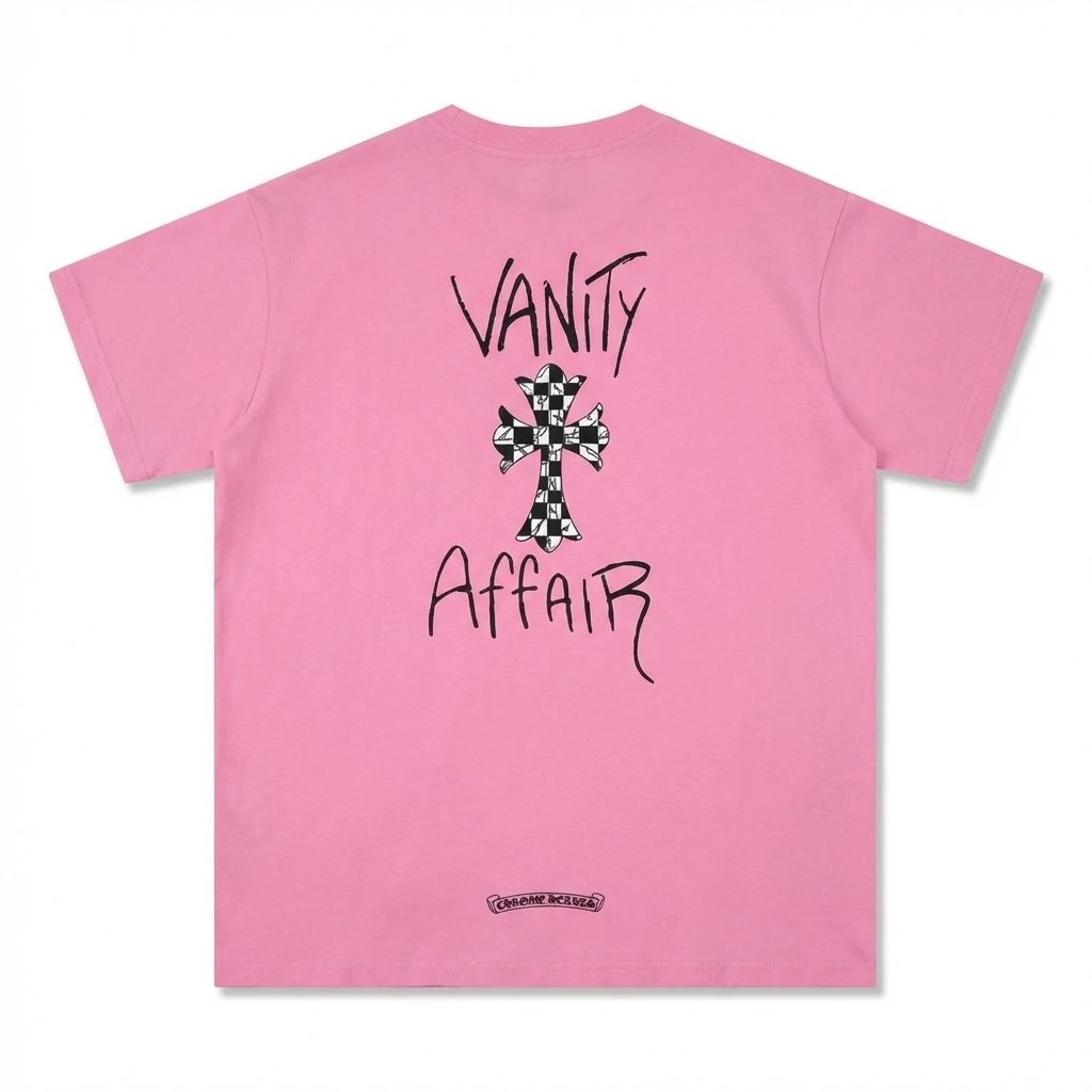 Chrome Hearts Trendy and Cool Style Pink T-shirt