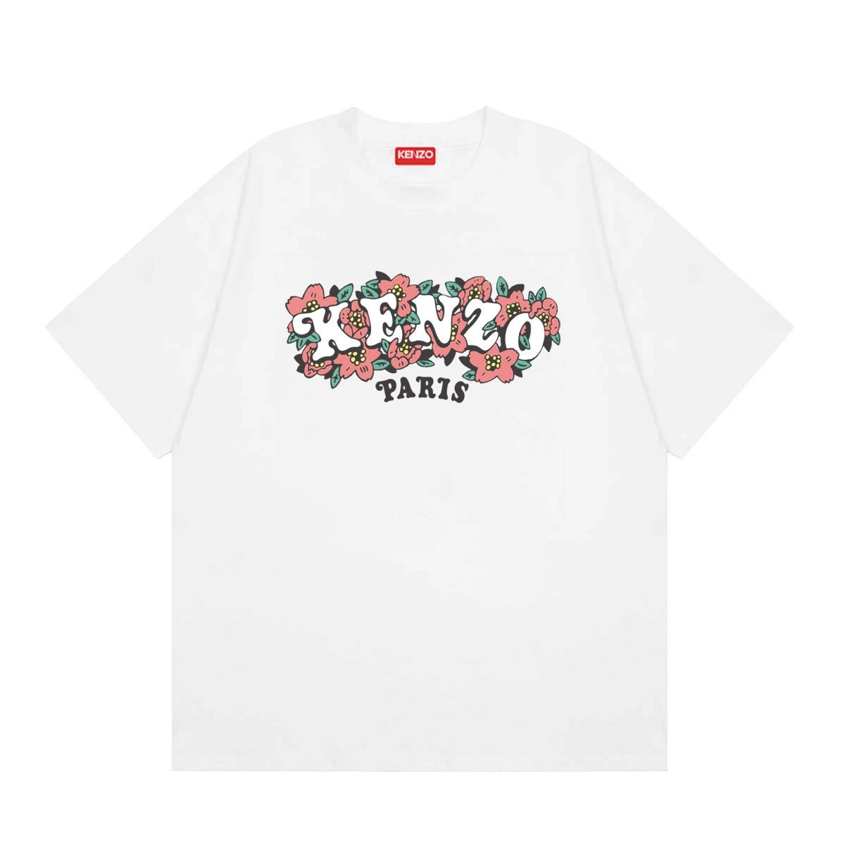KENZO Floral Collection Street Style White Short-sleeve T-shirt