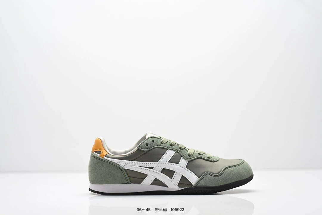Onitsuka Tiger retro-style gray-green sports shoes