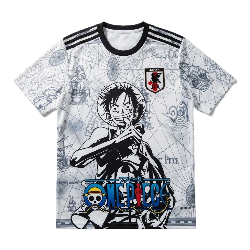 Tokyo Ghoul x One Piece Co-branded Black and White Trendy T-shirt