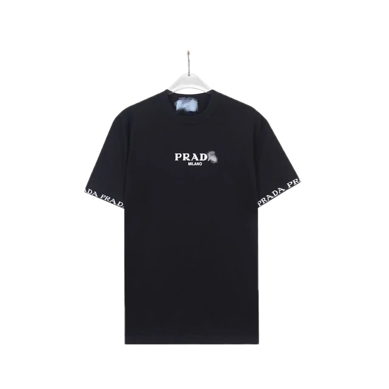 Prada Webbing Trendy Style Black Short-sleeve T-shirt