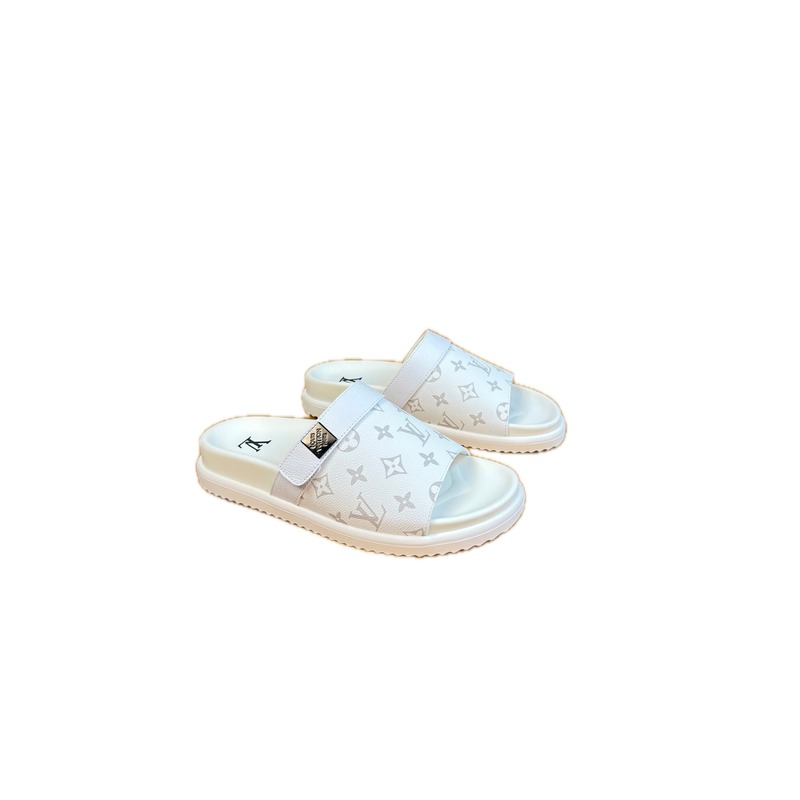Louis Vuitton Classic Monogram Casual White Slippers