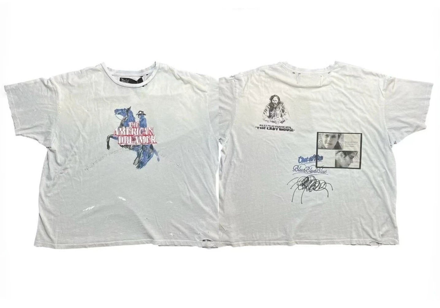 Paly Hollywood American Print Retro White T-shirt