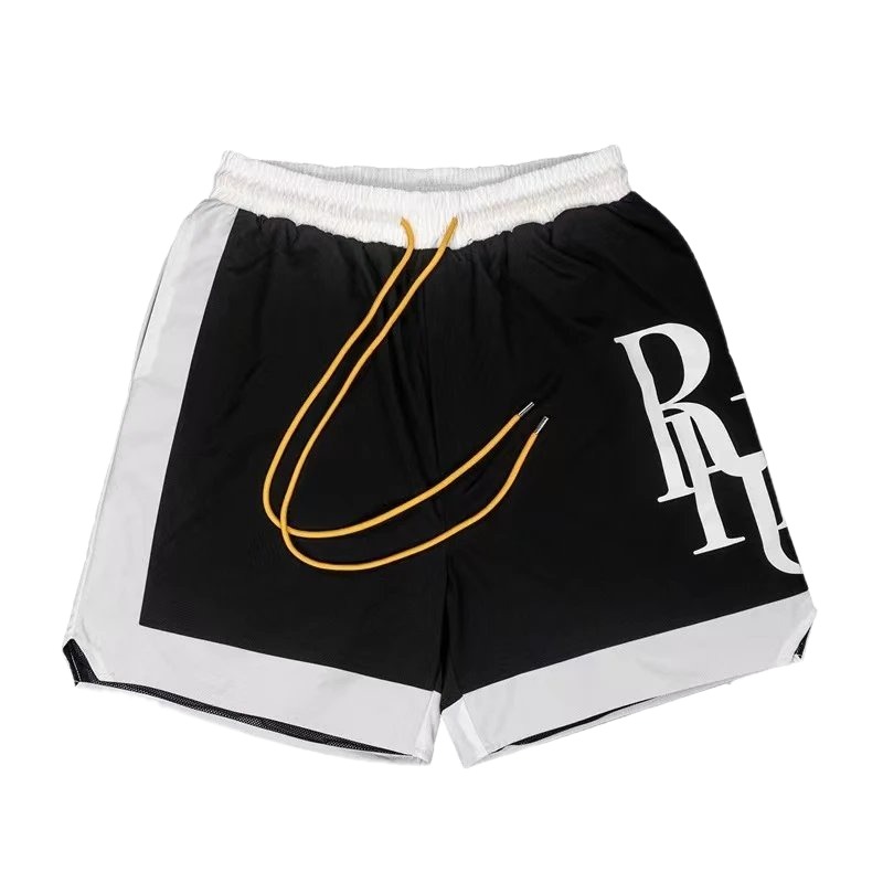 RHUDE Alphabet Wind Black and White Shorts