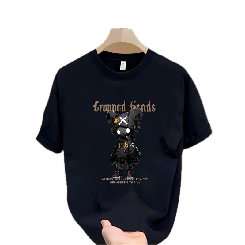 Trendy Brand Gloomy Bear Street Style Navy Blue Short-Sleeve T-Shirt