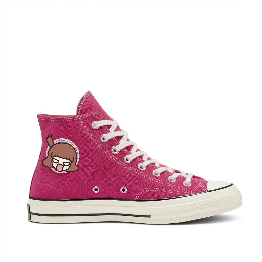 Converse Cartoon Cool Style Rose Red Shoes