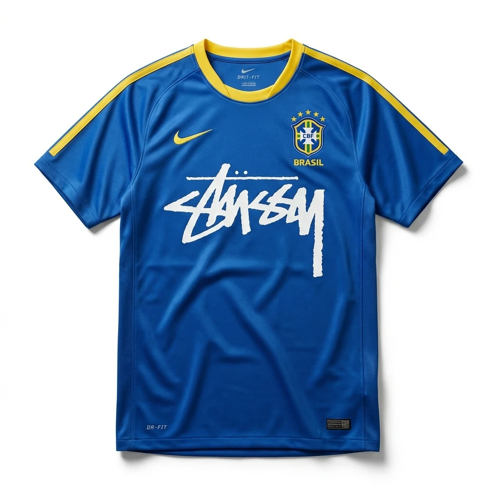 Stussy Brazilian-style blue T-shirt