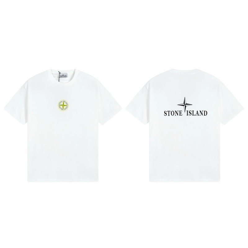Stone Island Compass Series Street Style White T-Shirt