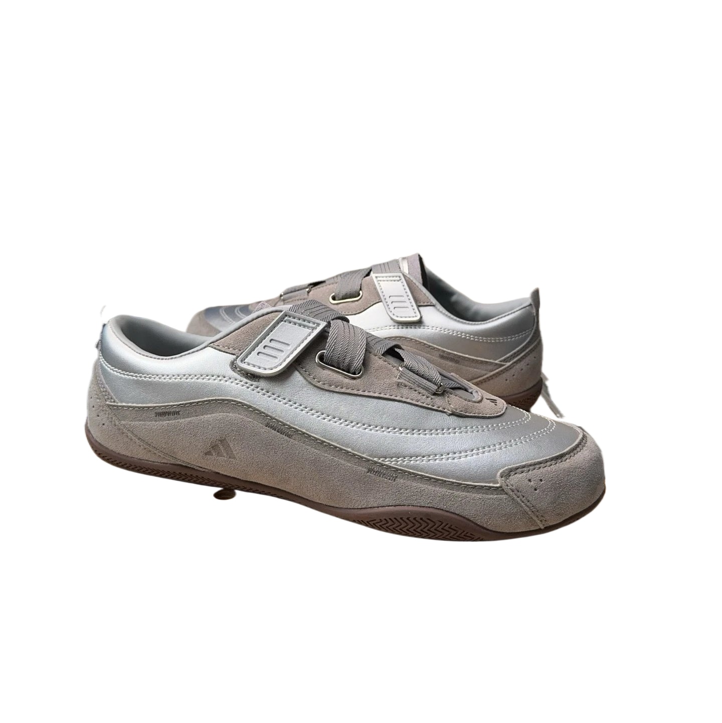 Adidas retro-style silver-gray sports shoes