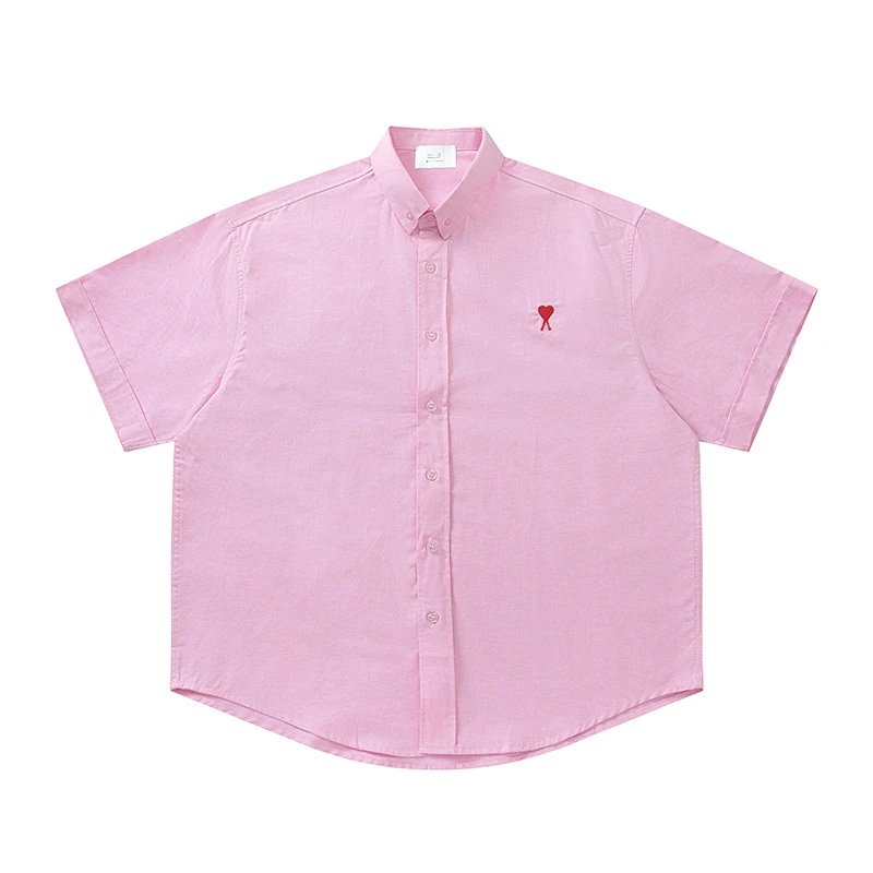 AMI series minimalist style pink shirt